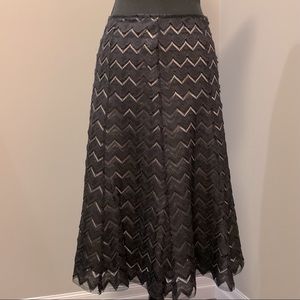 Marks & Spencer Flared Chevron Lace Midi Skirt